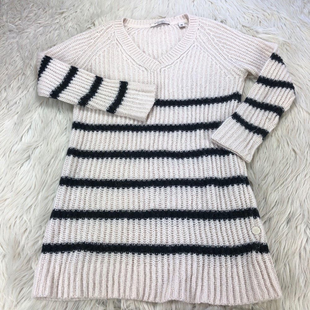 Scotch & Soda Striped‎ V-Neck Tunic Sweater